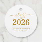 Gold Script Class of 2026 Modern  Geschenkanhänger (Rückseite)