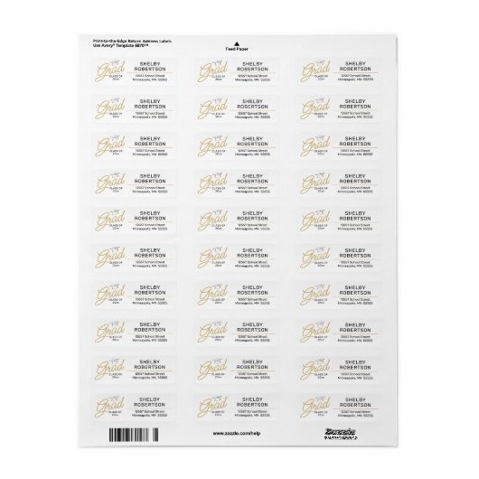 Gold Script Class von 2025 Grad (Vorne)