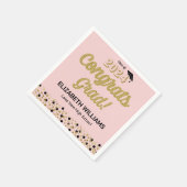 Gold Script Confetti Glückwunschs Grad Pink Napkin Serviette (Ecke)