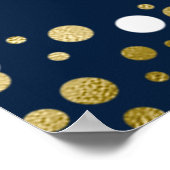 Gold Script Confetti Grad Party Blue Begrüßungszei Poster (Ecke)