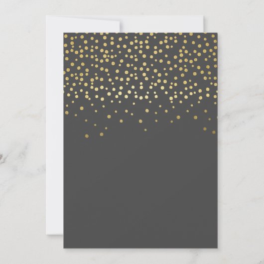 Gold Script & Confetti | Weihnachts-Party Einladung (Rückseite)