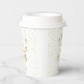 Gold Script Confetti White Family Weihnachtsballs Pappbecher (Rechts)