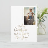 Gold Script Custom Foto Weihnachtskarte Feiertagskarte