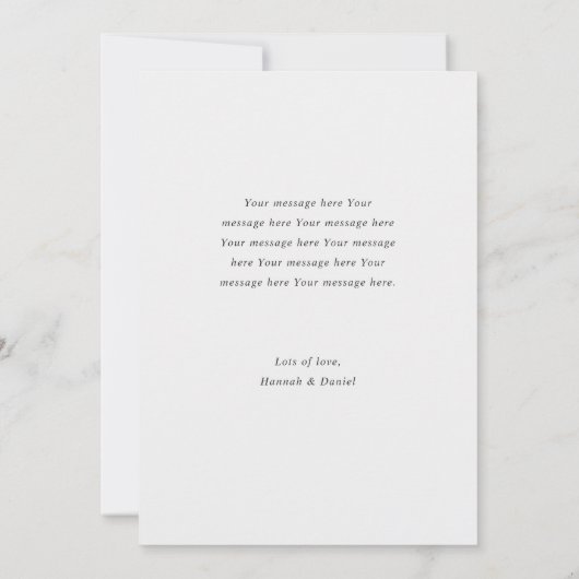 Gold Script Custom Wir Eloped Card mit Foto Ankündigung (Rückseite)