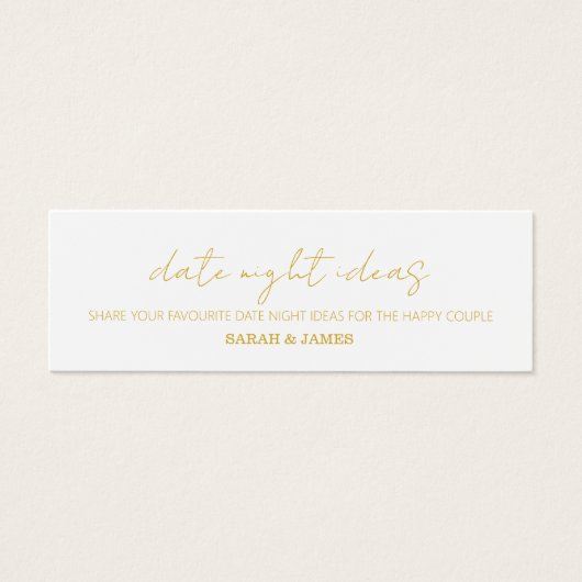 Gold Script Date Night Bridal Polterabend Card (Vorderseite)
