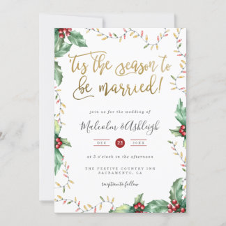 Gold Script 'Dies ist die Weihnachtsfeier Feiertagskarte