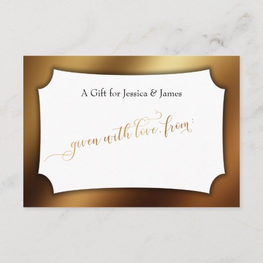 Gold Script Display Brautparty Blumengeschenk Begleitkarte (Rückseite)