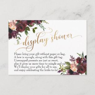 Gold Script Display Brautparty Blumengeschenk Begleitkarte