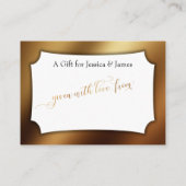 Gold Script Display Brautparty Blumenkarten Begleitkarte (Rückseite)