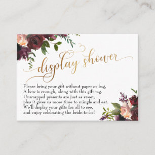 Gold Script Display Brautparty Blumenkarten Begleitkarte