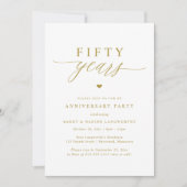 Gold Script Elegant 50th Wedding Anniversary Party Einladung (Vorderseite)