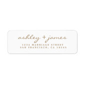 Gold Script Elegant Wedding Rücksendeadresse (Vorne)