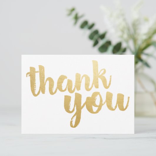 Gold Script Flat Dankeschön Karte (Stehend Vorderseite)