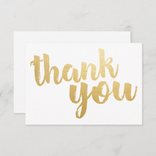 Gold Script Flat Dankeschön Karte (Vorne/Hinten)