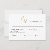Gold Script Formal Elegante Wedding RSVP Card (Vorderseite)
