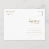 Gold Script Foto Glücklichste Feiertage Weihnachte Postkarte (Rückseite)