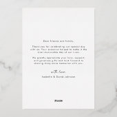 Gold Script Foto Hochzeit Dankeschön Karte (Rückseite)