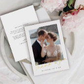 Gold Script Foto Hochzeit Dankeschön Karte