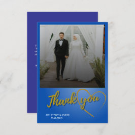 Gold Script Foto Hochzeit Dankeschön Karte