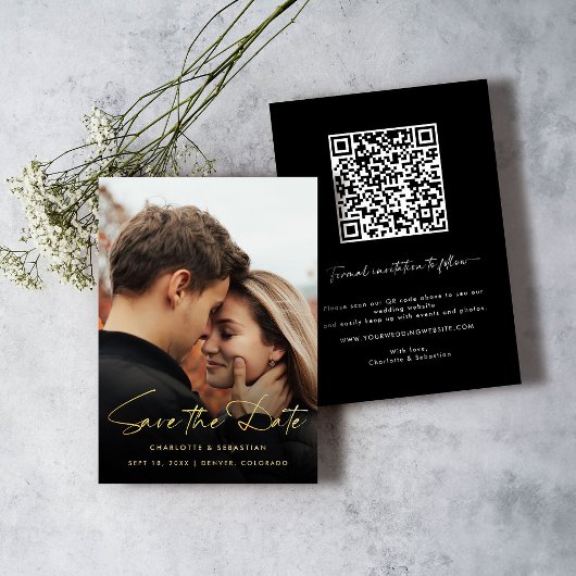 Gold Script-Foto Save the Date