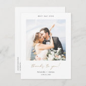 Gold Script Foto Vielen Dank für Ihre Hochzeit Postkarte (Vorne/Hinten)