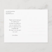 Gold Script Foto Vielen Dank für Ihre Hochzeit Postkarte (Rückseite)