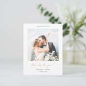 Gold Script Foto Vielen Dank für Ihre Hochzeit Postkarte (Stehend Vorderseite)