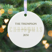 Gold Script Freude Weihnachten Foto Custom Keramik Ornament