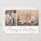 Gold Script Frohe Weihnachten Elegant 2 Foto (Vorderseite)