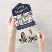 Gold Script Frohe Weihnachten Foto Urlaub All In One Einladung (Abreißen)