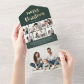 Gold Script Frohe Weihnachten Foto Urlaub All In One Einladung (Abreißen)