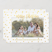 Gold Script Frohe Weihnachten Personalisiertes Fot (Vorne/Hinten)