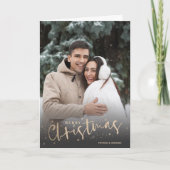 Gold Script Frohe Weihnachts-Foto Feiertagskarte (Vorderseite)