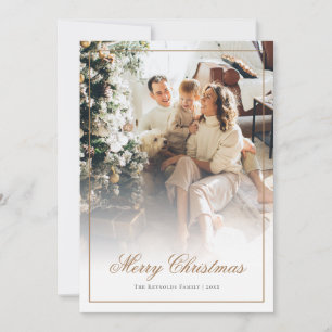 Gold Script Frohe Weihnachts-Foto Feiertagskarte