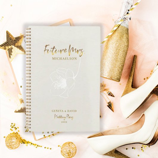 Gold Script Future Frau Beige Wedding Planner Planer