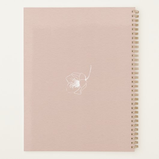 Gold Script Future Frau Blush Pink Hochzeitsplaner Planer (Rückseite)