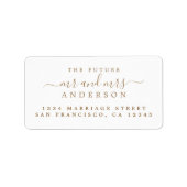 Gold Script Future Mr. Rücksendeadresse Adressaufkleber (Vorne)