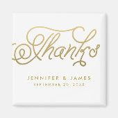 Gold Script Gastgeschenk Hochzeit Vielen Dank Magn Magnet (Vorne)