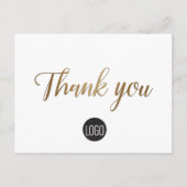Gold-Script-Geschäft Vielen Dank Postkarte (Vorderseite)