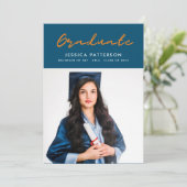 Gold Script Graduate Ankündigung (Stehend Vorderseite)