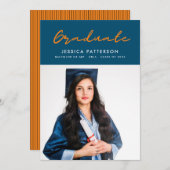 Gold Script Graduate Ankündigung (Vorne/Hinten)