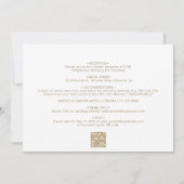 Gold Script Heart All in One QR Code Wedding Einladung (Rückseite)