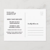 Gold Script-Imitate Foto Save the Date aufdecken Ankündigungspostkarte (Rückseite)