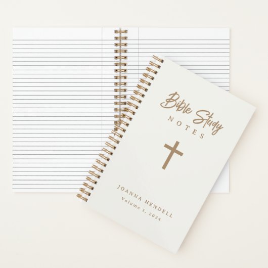 Gold Script Ivory Design Bible Study Hardcover Notizblock (Innen)