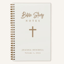 Gold Script Ivory Design Bible Study Hardcover Notizblock