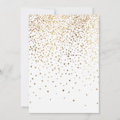 Gold Script just Married Confetti Back Einladung (Rückseite)