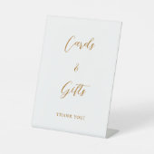 Gold-Script-Karten-Geschenkzeichen Sockelschild (Vorderseite)