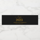 Gold Script-Klasse der Graduation Party 2023 Wasserflaschenetikett (Einzelnes Label)