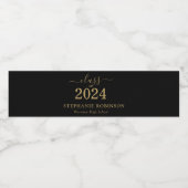 Gold Script-Klasse der Graduation Party 2024 Wasserflaschenetikett (Einzelnes Label)