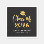Gold Script-Klasse der Graduation Party 2025 Serviette (Vorderseite)